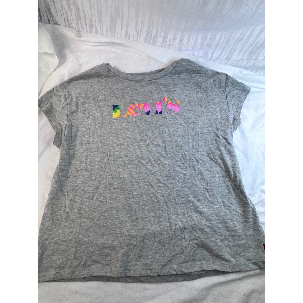 Levi's T-Shirt Kids Large Grey Excellent Tie Dye Graphic Logoโ Tee 12-13Y